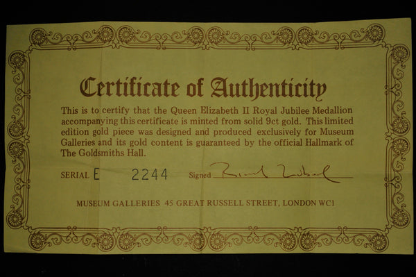 Elizabeth II. 1977 jubilee medal. Struck in 9ct gold