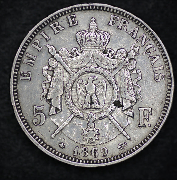 France. 5 Francs. 1869 A