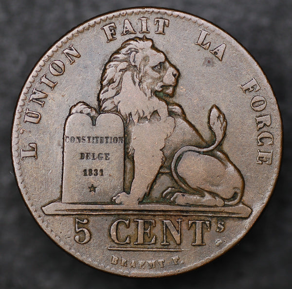 Belgium. 5 centimes. 1837.