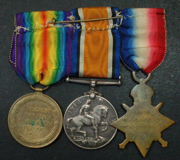 WW1. 1914-15 star Trio. Gibbard. Oxford & Bucks L.I.