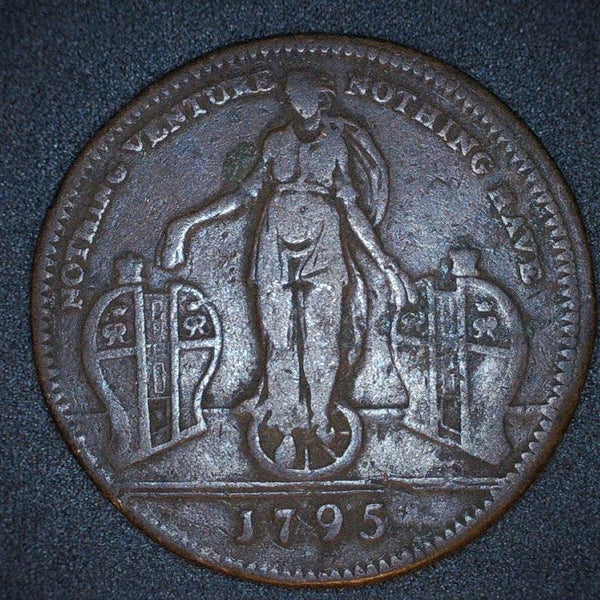 Middlesex halfpenny Token. 'Nothing venture, nothing have' 1795