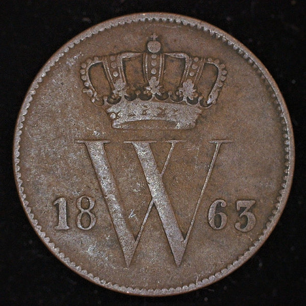 Netherlands. One cent. 1863