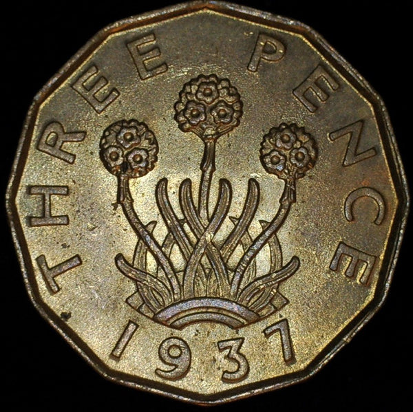 George VI. Threepence. 1937. Brass issue. A selection.