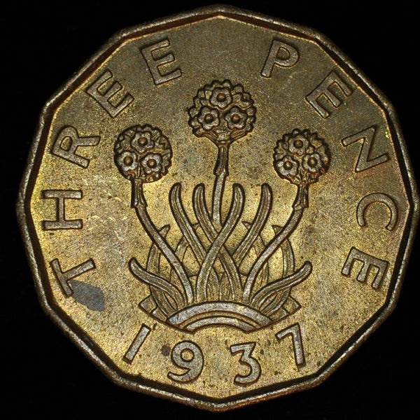 George VI. Threepence. 1937. Brass issue. A selection.