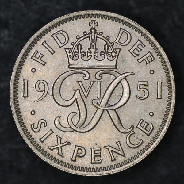 George VI. Sixpence. 1951