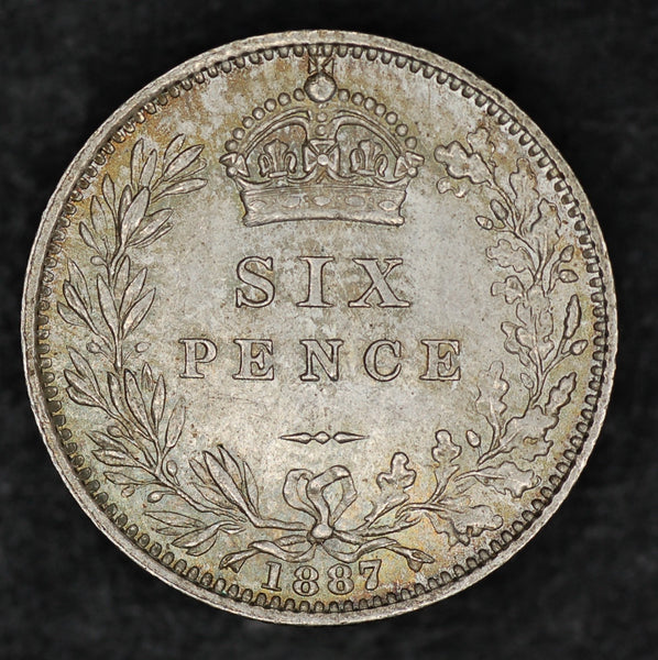 Victoria. Sixpence. 1887. Wreath reverse
