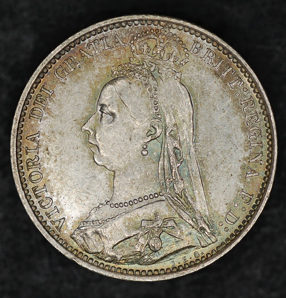Victoria. Sixpence. 1887. Wreath reverse