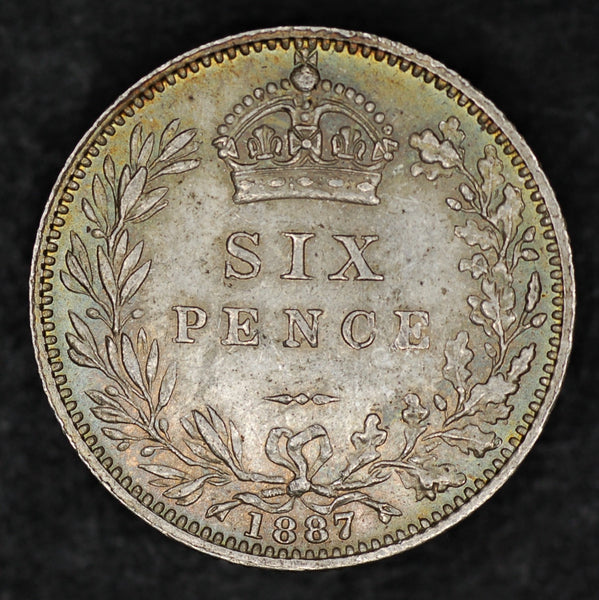 Victoria. Sixpence. 1887. Wreath reverse