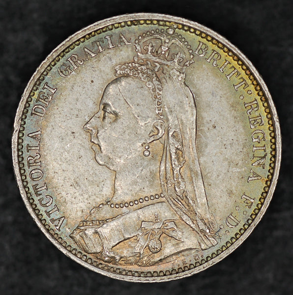 Victoria. Sixpence. 1887. Wreath reverse