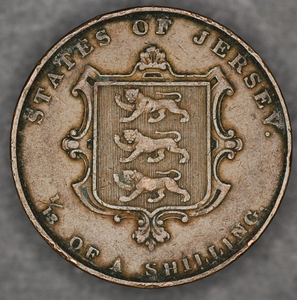 Jersey. 1/13th of a shilling. 1858