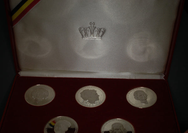 Belgium. Queens of Belgium silver medallion set. 0.925