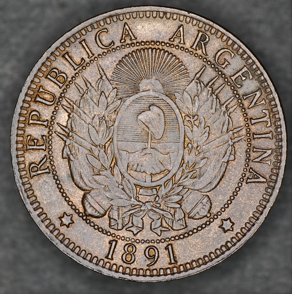 Argentina. 2 centavos. 1891