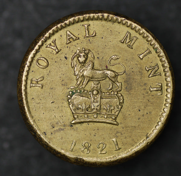 Coin weight. Royal Mint. Half Guinea. 1821