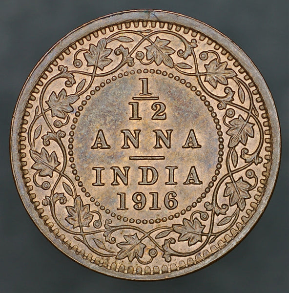 India. 1/12th Anna. 1916. Uncirculated