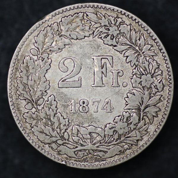 Switzerland. 2 Francs. 1874