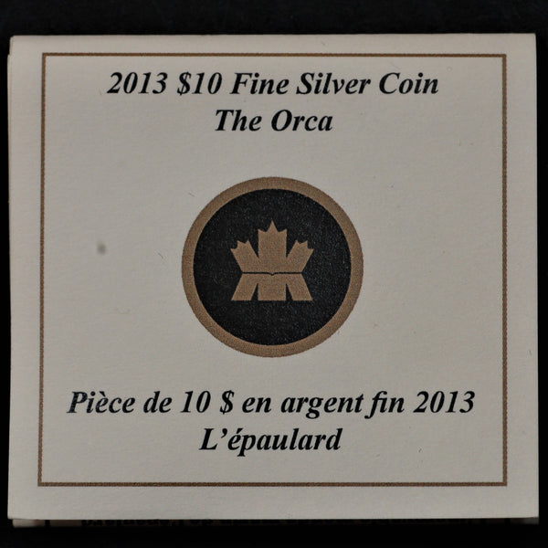 Canada. Proof 10 Dollars. 2013. Fine silver Orca