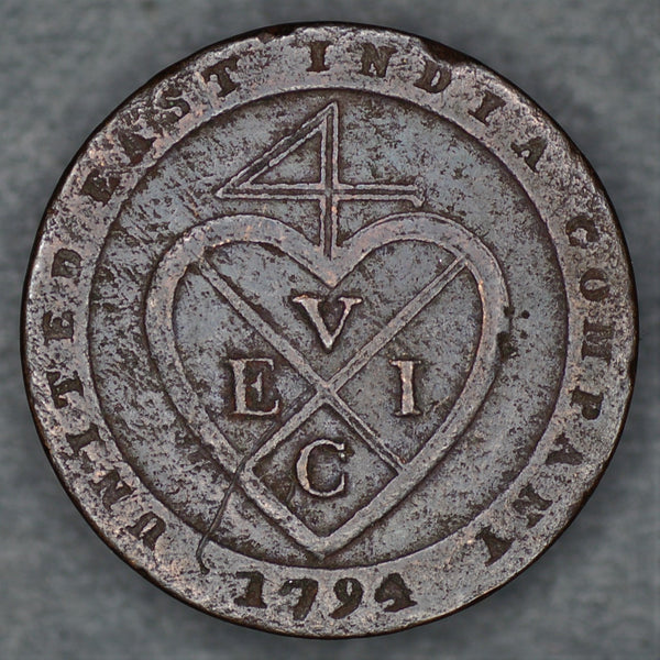 India. East India company. 1/48th Rupee. 1794