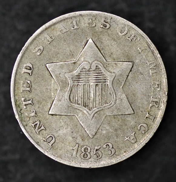 USA. 3 cents. 1853