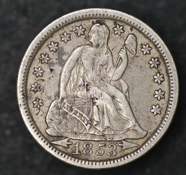 USA. 10 cents.1853