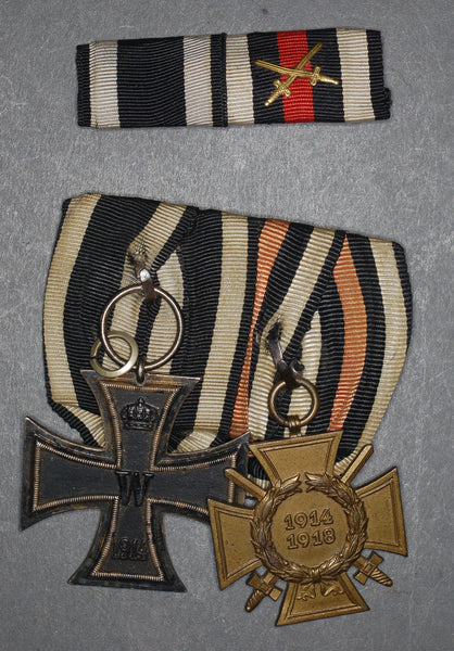 Germany. WW1 Iron cross and cross of honour with swords.