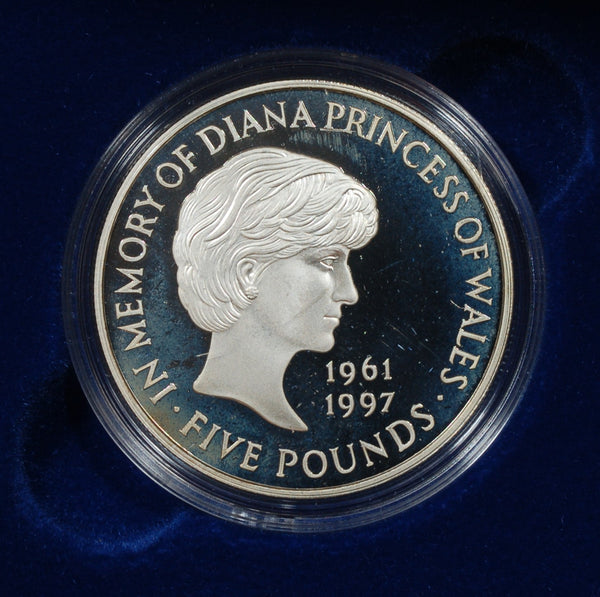 Royal Mint. Silver proof 5 pounds. 1999. Diana.