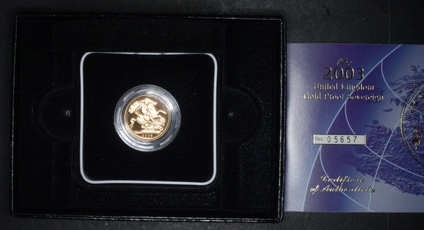Royal Mint. Proof full sovereign. 2003