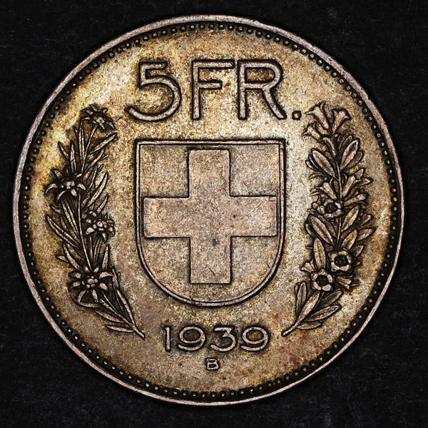 Switzerland. 5 Franks. 1939B