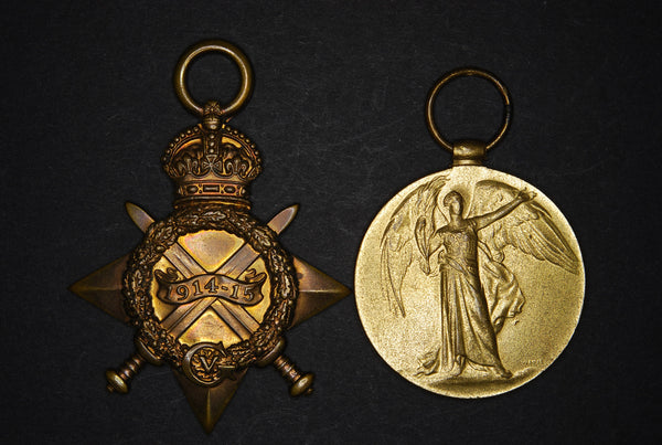 WW1. 1915 star and victory medal. RFA