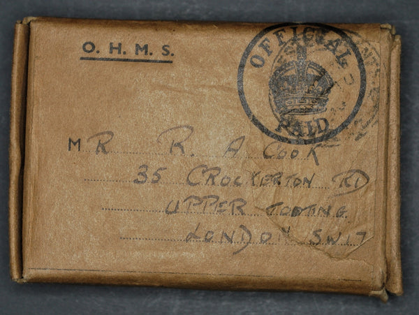 WW2 group of 5. Warrant Officer Class 2 R. A. Cook, Royal Army Medical Corps. MID
