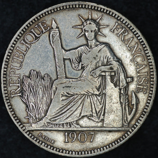 France. French Indo China. 'Piastre De Commerce' 1907