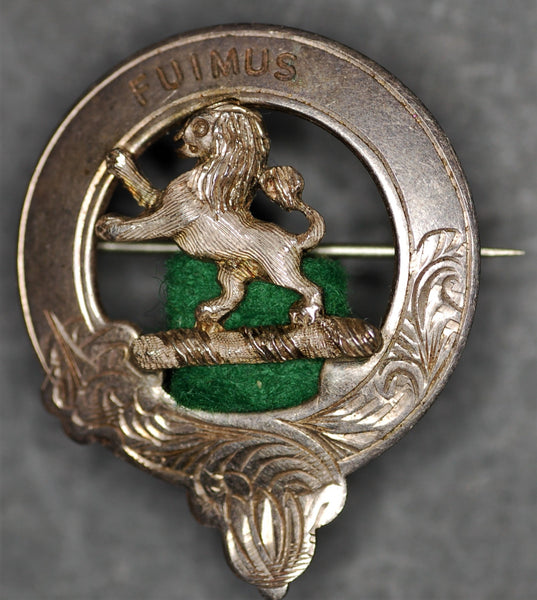 Scottish Bruce clan badge. Sterling silver.