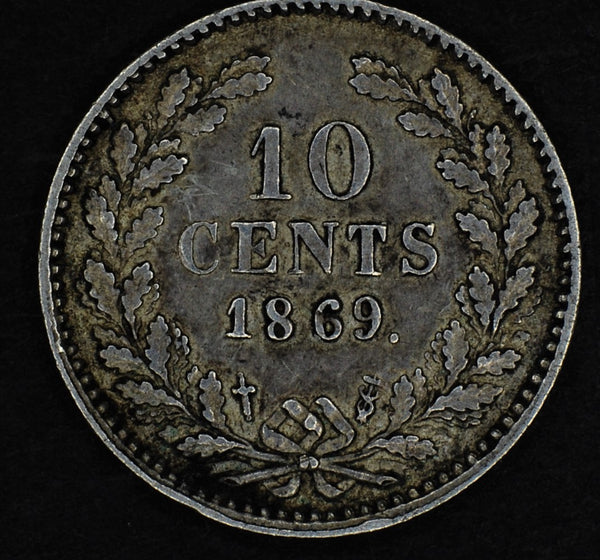 Netherlands. 10 cents. 1869