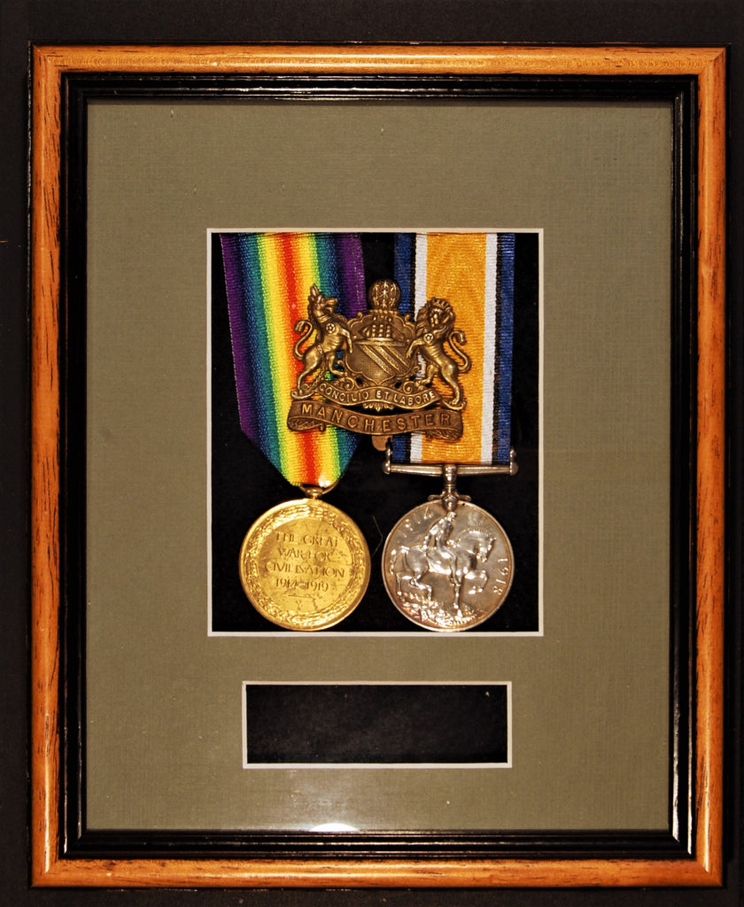 Medal display frame. 1 or 2 medals.