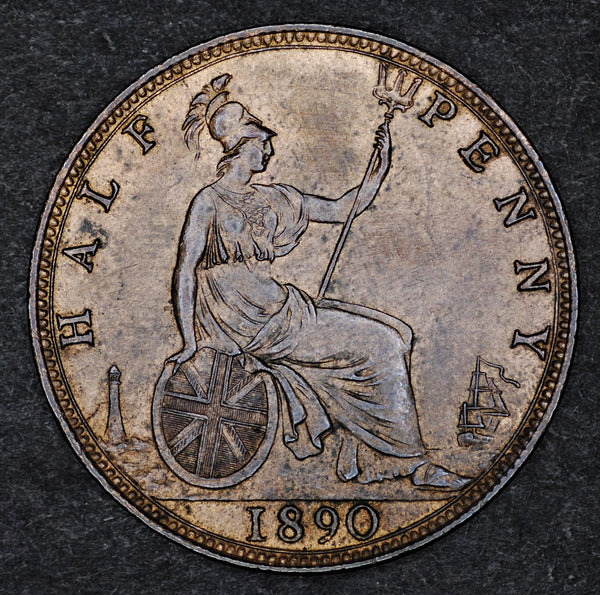 Victoria. Halfpenny. 1890