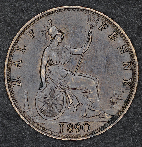 Victoria. Halfpenny. 1890
