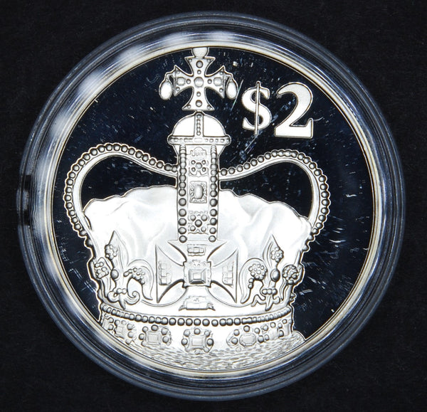 Cayman Islands. Silver proof 2 Dollars. 2002