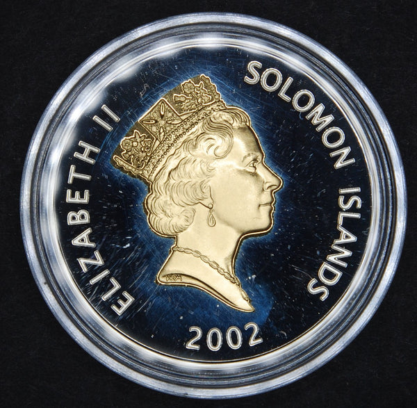 Solomon Islands. Silver proof 5 dollars. 2002.