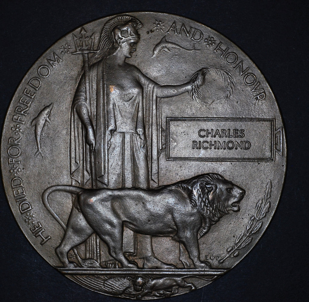 WW1 memorial plaque. (Full size) Charles Richmond ** RESERVED**
